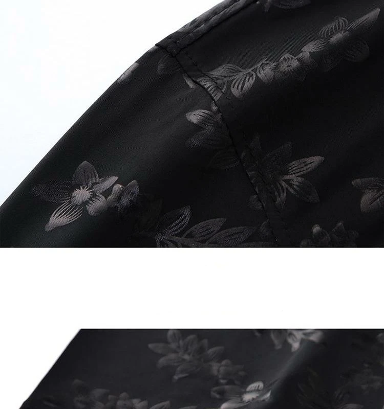 Ice Silk Short-sleeved Gold-hot Shirt Middle-aged Casual Printed Shirt Trendy Men's Clothing