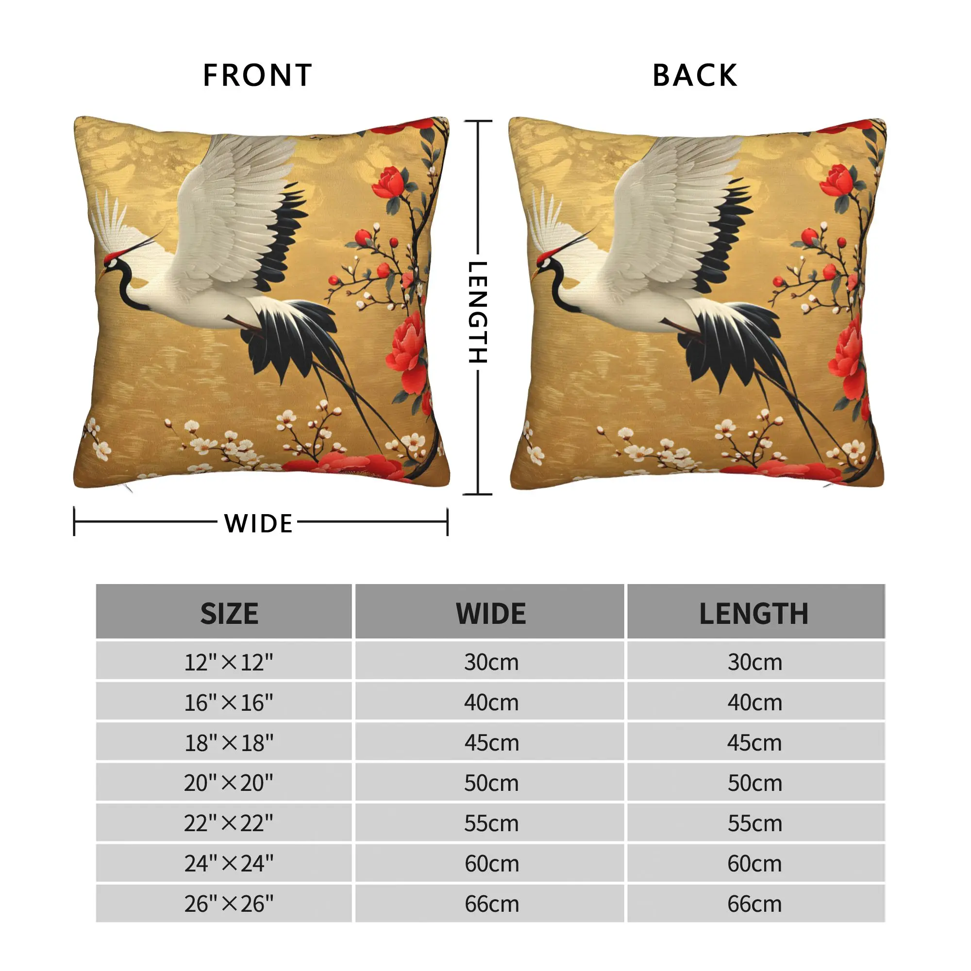 Chinese Style Crane Pillowcases  Kawaii Pillow Case For Sofa Home Decor Soft Pillow Cover