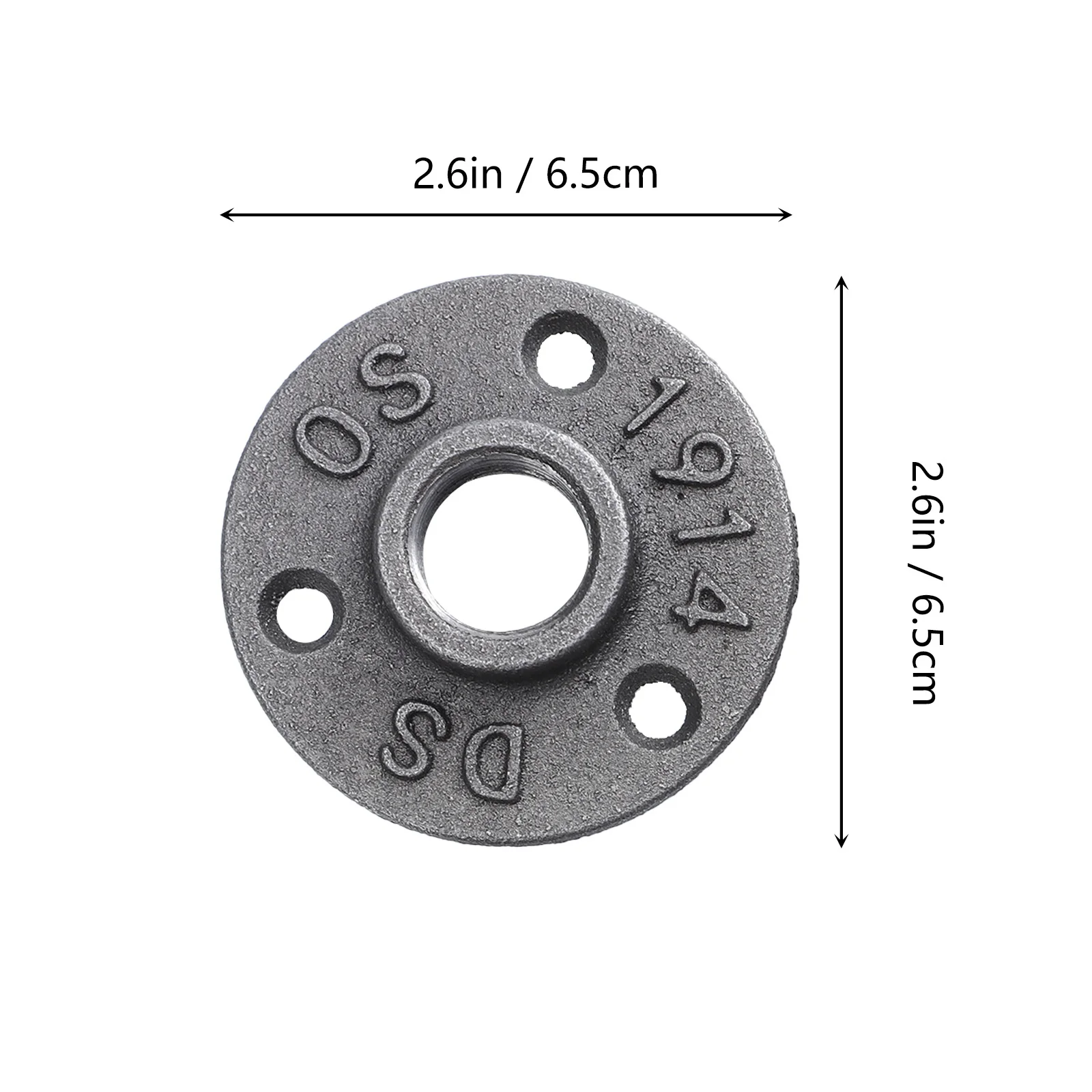 4 قطعة شفة أرضية من الحديد الزهر تجهيزات أنابيب صناعية متينة لتقوم بها بنفسك مشروع رفوف أثاث عتيقة تدعم شفة #2