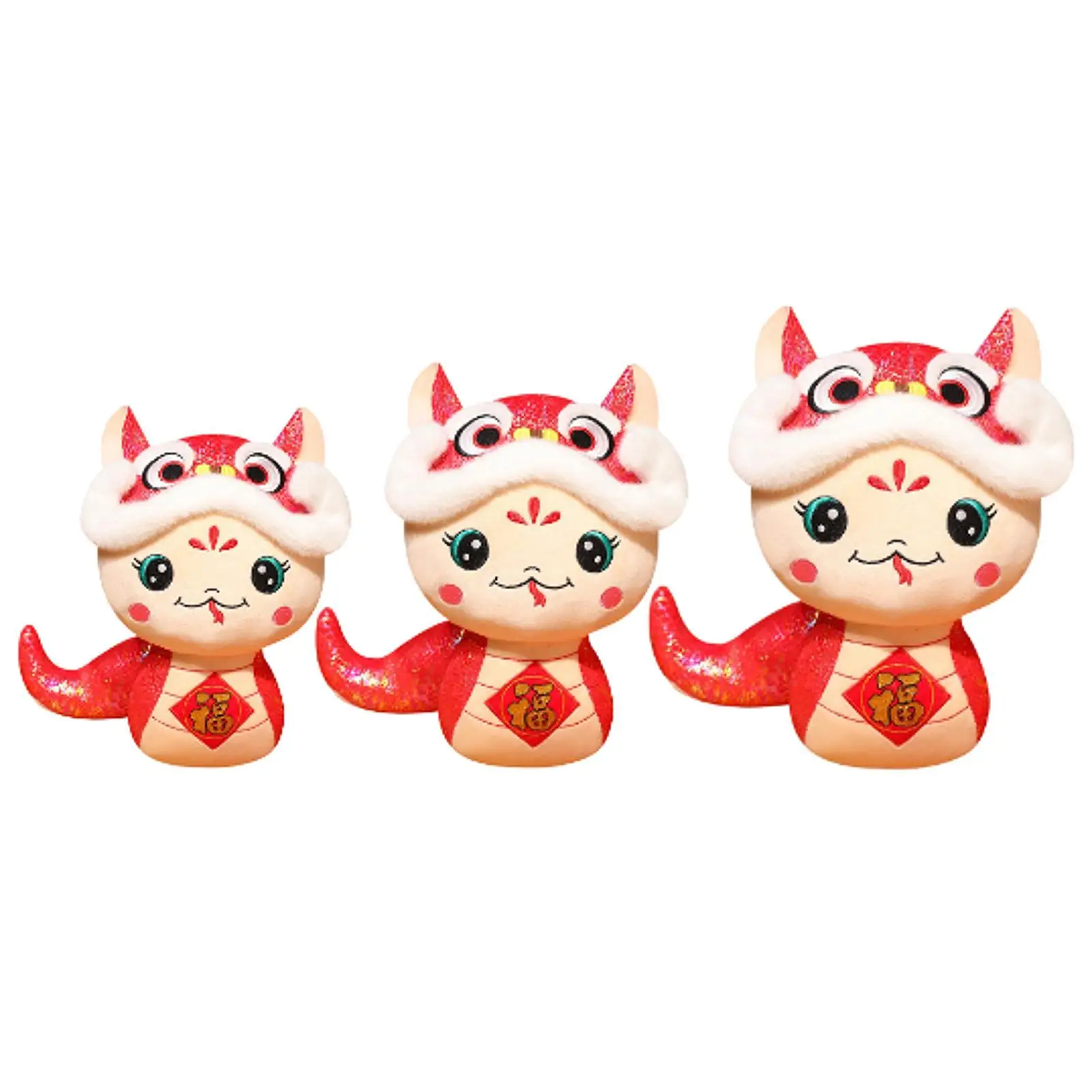 ตุ๊กตางูผ้าพลัฌ ของเล่นตุ๊กตางูนุ่มสบาย ของที่ระลึกร้านอาหาร ปี 2025 ตุ๊กตางูจีน