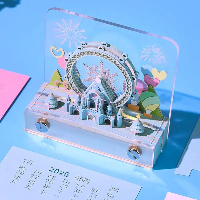 Timepiece Calendar 2026 Time Piece Ferris Wheel Calendar 2026 Tearable Timepiece Sticky Notes For Work Schedule Planning