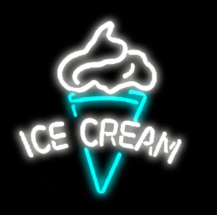 UV print vintage sign led icecream outdoor ice creameoutlet sun save chutter screen ice cream sign neon lights