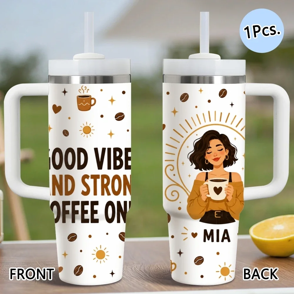 Little Element Girl Vacuum Flasks 40oz Stainless Steel Insulated Tumbler with Handle & Straw Leakproof Travel Mug