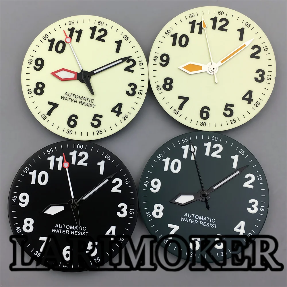 

LARIMOKER 29mm Green Luminous Green black Cream Dial And Hands Suitable For NH35/36 ETA PT5000 Miyota8215 Movement