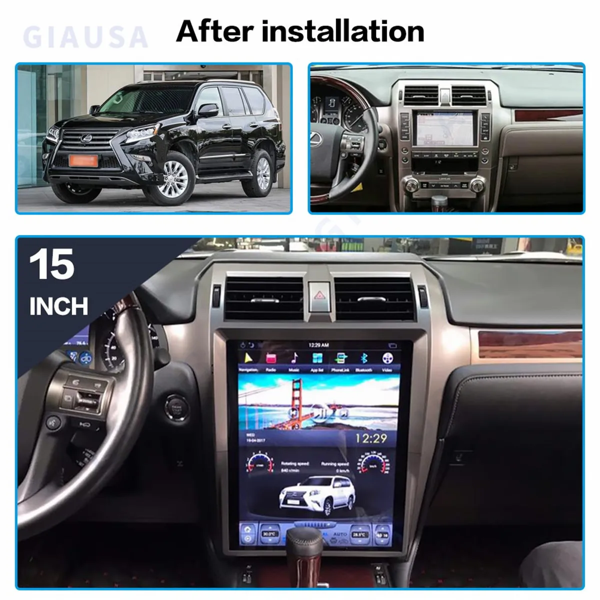 

Автомобильный радиоприемник для Lexus GX460 GX400 2010 ~ 2021 GPS Carplay Android 13 мультимедийный плеер навигация Сенсорный экран DSP