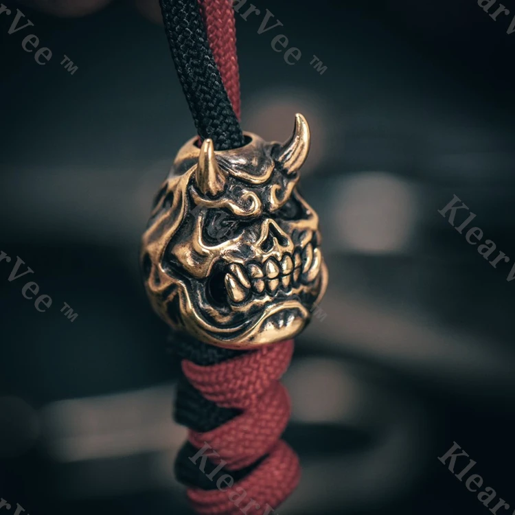 

Brass Skull Outdoor EDC Tool Knife Bead Umbrella Rope Pendant Car Keychain DIY Pendant Backpack Accessories Knife Pendant