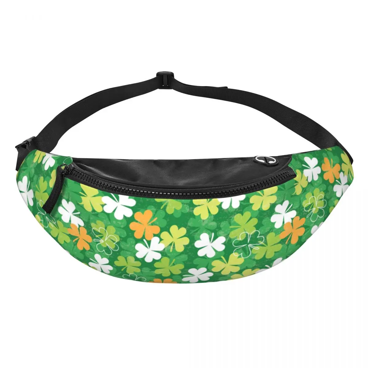 Custom Irish Flag St Patrick's Day Lucky Clover Leaf Fanny Pack Women Men Crossbody Waist Bag for Traveling Phone Money Pouch