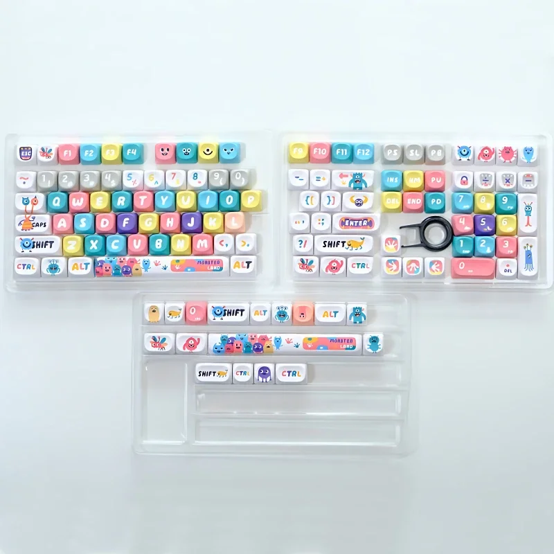 Imagem -06 - Little Monster Key Cap 129 Teclas Conjunto Pbt Moa Perfil Double Shot Keycap Teclado Mecânico de Sublimação Térmica para Personalização