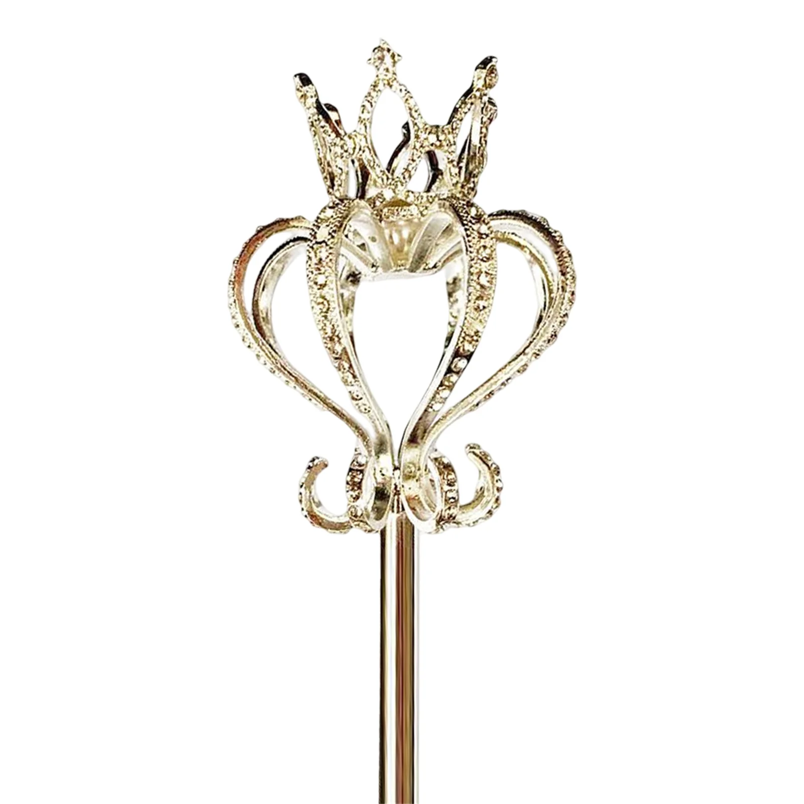 Cetro De Princesa Con Pedrería Dorado | Varita De Hada Para Bodas, Fiestas Y Sesiones De Fotos | Accesorio De Lujo De 50 Cm | Regalo Para Niñas Y Novias