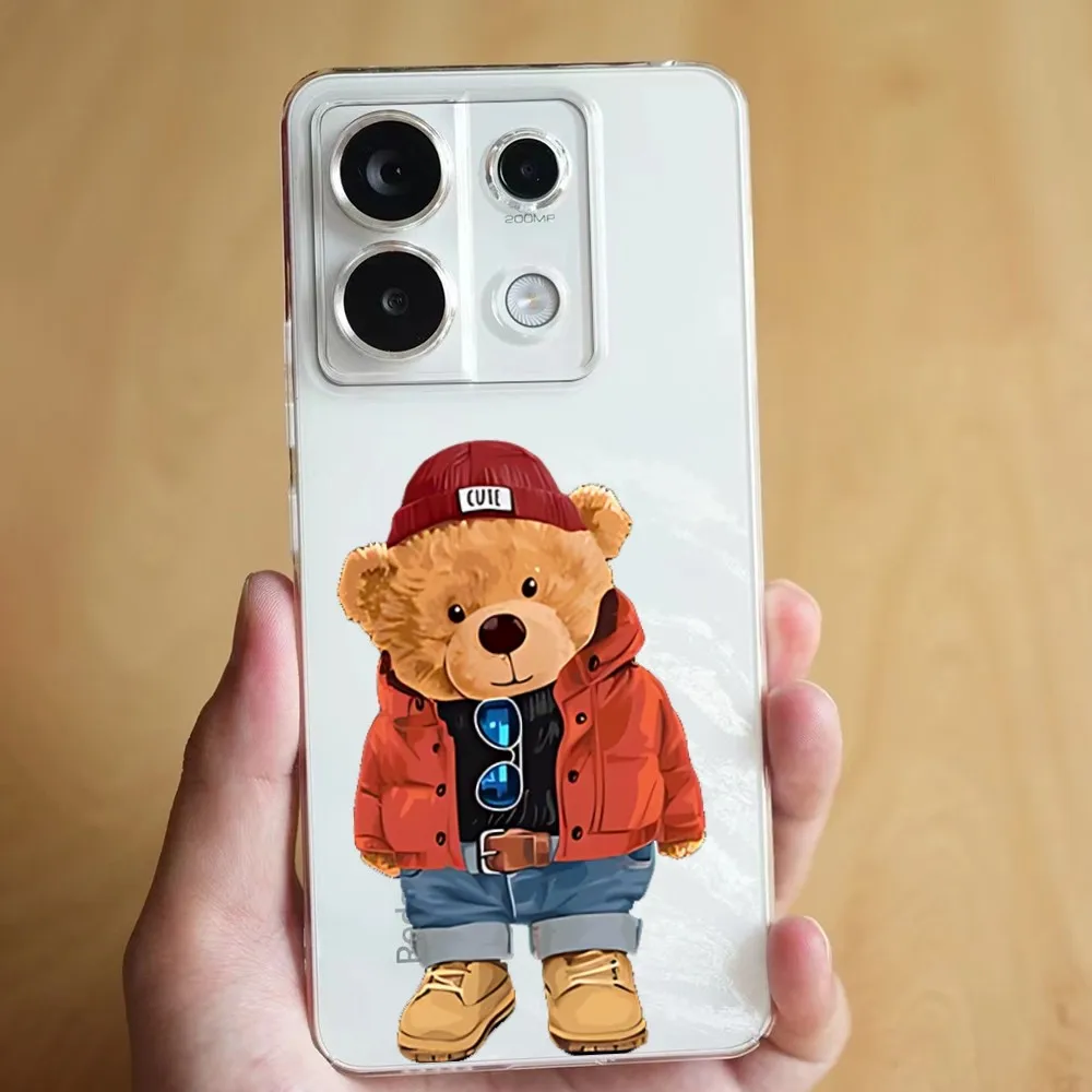 Baron Filou Bear Phone Case For Xiaomi 11 Redmi Note 11 5G 8T 9A 9 10T Note8Pro Note9 12SUltra Transparent Case