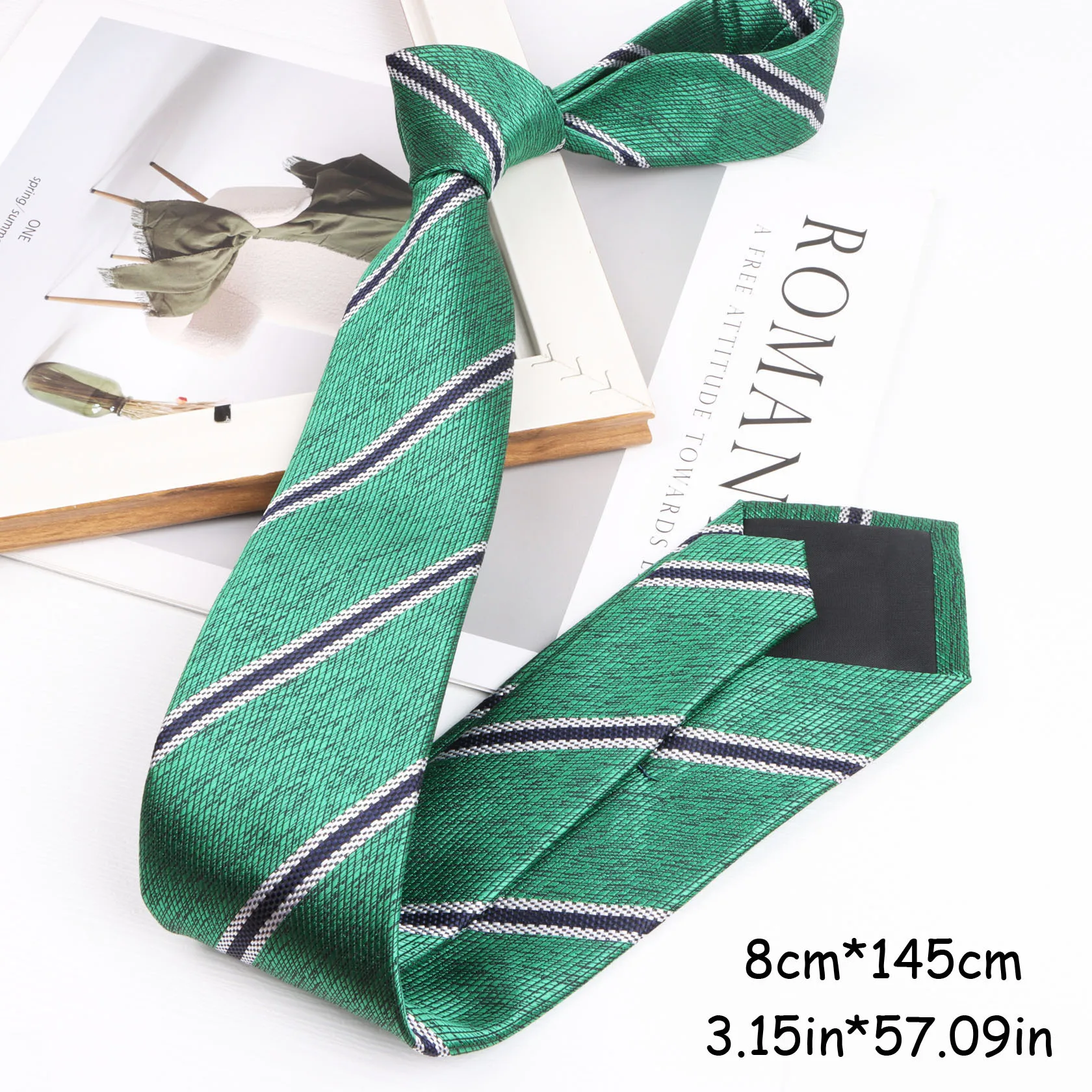Green Brown Colors Luxury 8 CM Men's Tie Striped Floral Pattern Neckties For Men Groom's Jacquard Weaving Formal Business Party