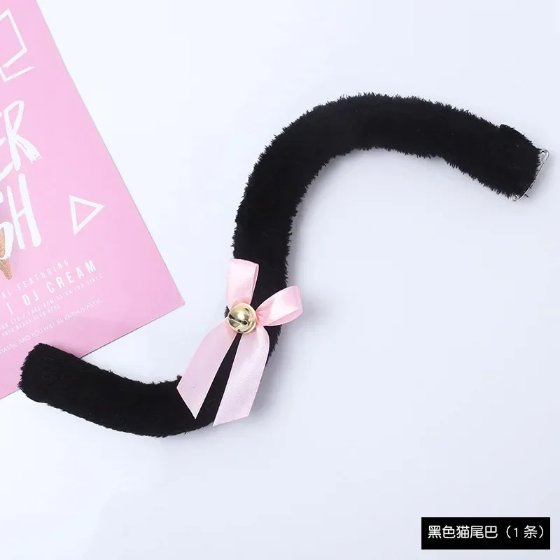 Cat Ears Cosplay Japanese Cute Plush Cat Tails Headdress Accessories Halloween Party Show Simulation Animal Lolita Ears Tails