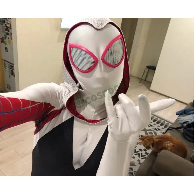 Spider Gwen Costume Halloween costume Zentai Suit Spandex Bodysuit Into The Spider Verse Costumes Gwen Stacy Cosplay Party Outfi