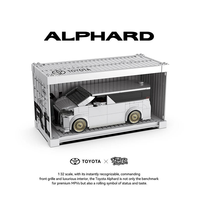 POWERBLOCK MOC PB8848 Toyota Alphard Car Model Buidling Blocks Luxury MPV Vehicle Collaboration Edition Kids Aults Toy Gift