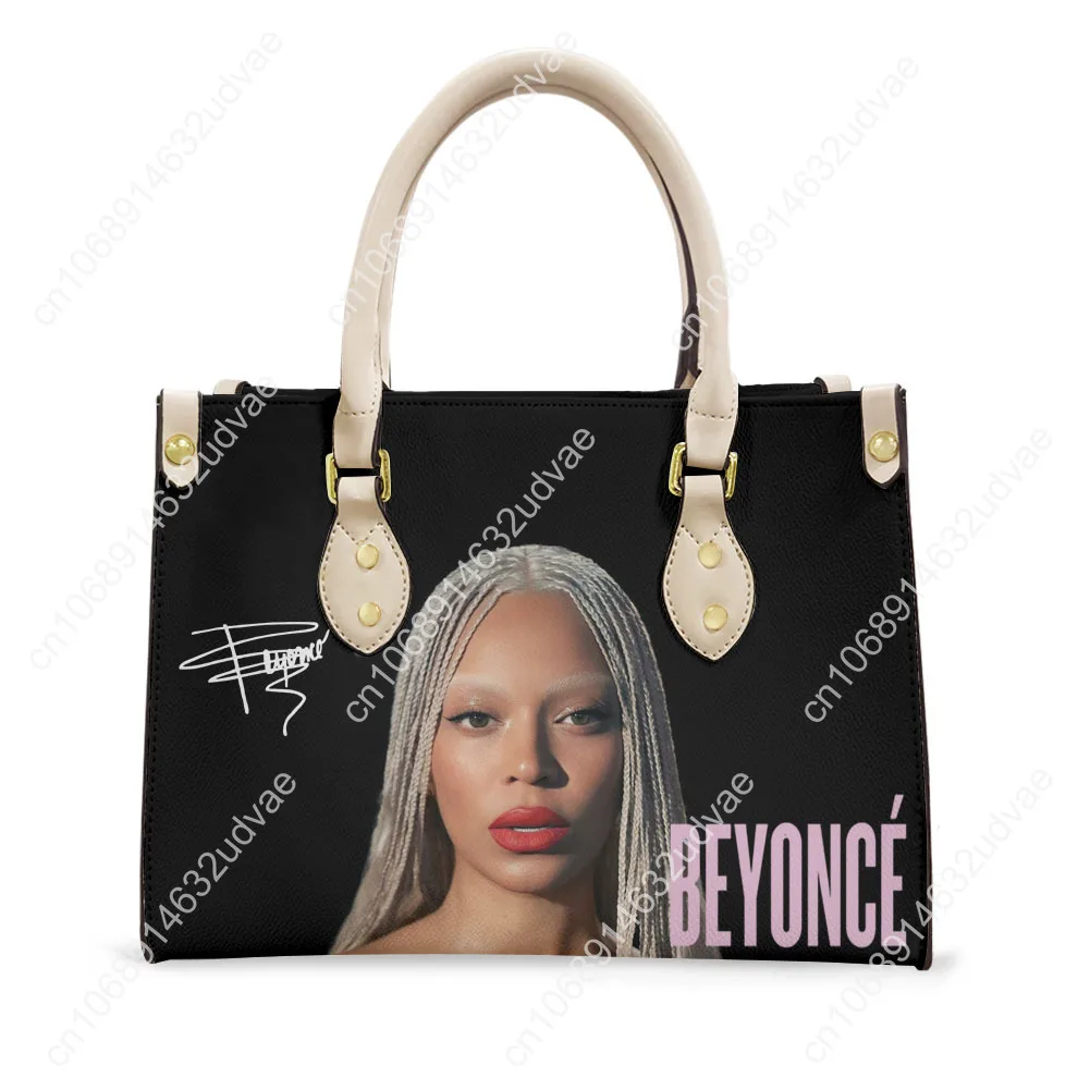 Beyoncé Tote Bag Purse Womens Mens High Quality Personalized Text Image PU Leather Handbag Commuter Shopping Gift Bags