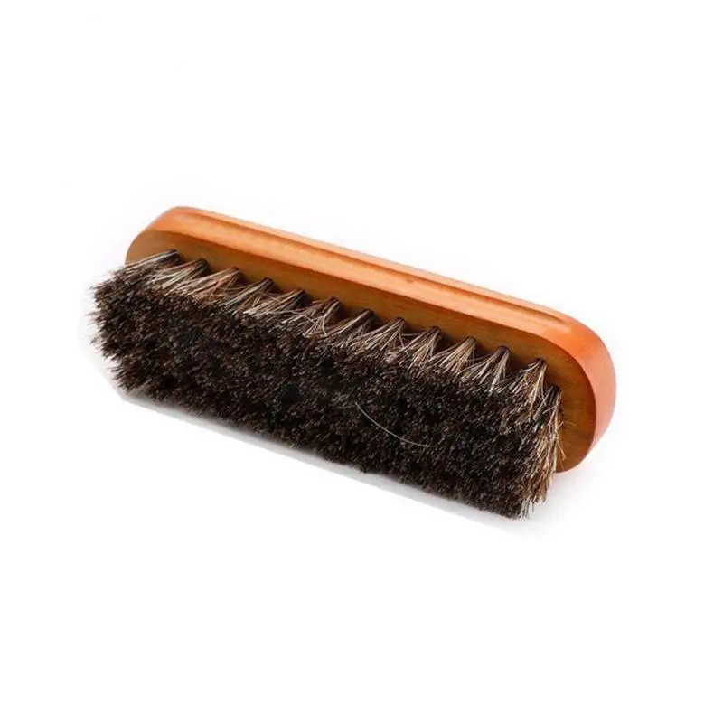 Shoe Brush Real Horse Hair Wooden Polishing High Quality Shoe Cleaning Tools Brush Leather Care Soft Cleaning Shoe Supplies