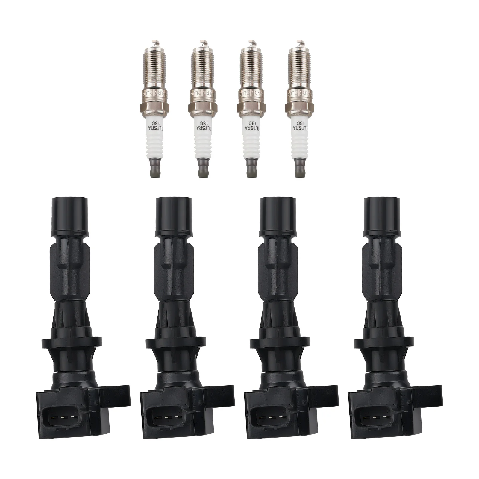 Set of 4 Ignition Coil Pack & Spark Plug for Mazda Models: 2006-2011 3 L4 2.0L  L3G218100A L3G218100