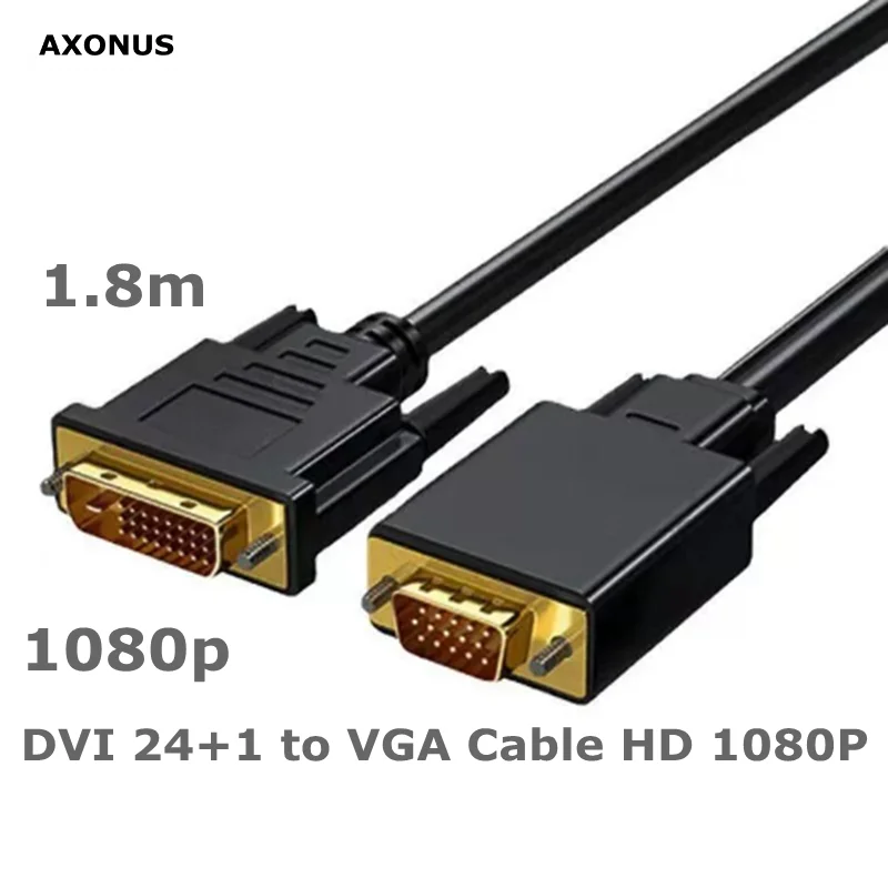 

1080P DVI-D DVI To VGA Adapter Video Cable Converter 24+1 25Pin DVI To VGA 15Pin Cable Converter for PC Laptop Computer Monitor