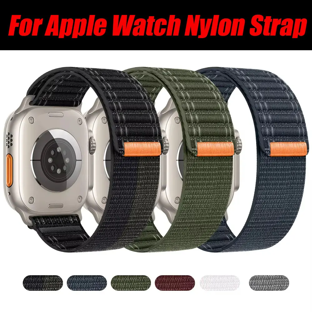 

Нейлоновый ремешок для Apple Watch Series 9 8 7 6 5 SE iWatch Ultra 2 49 мм 45 мм 44 мм 41 40 мм Браслет Ремешок для часов Спортивный дышащий