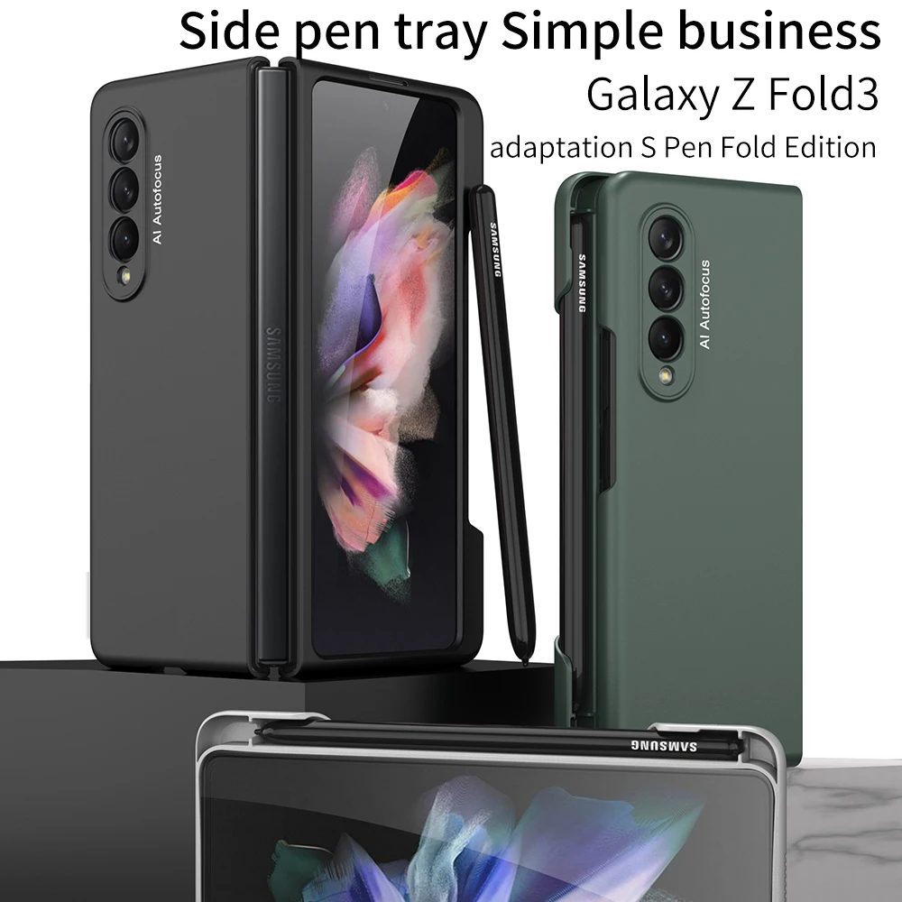 Fashion Side pen tray Simple business Phone Case for Samsung Galaxy Z Fold3