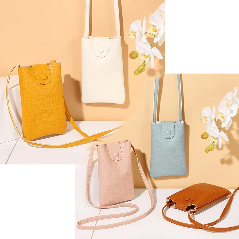 Casual Woman Mobile Phone Bag Crossbody Solid Color Small Shoulder Bag Hasp Summer Designer Bag Ladies Clutch Bags and Purses