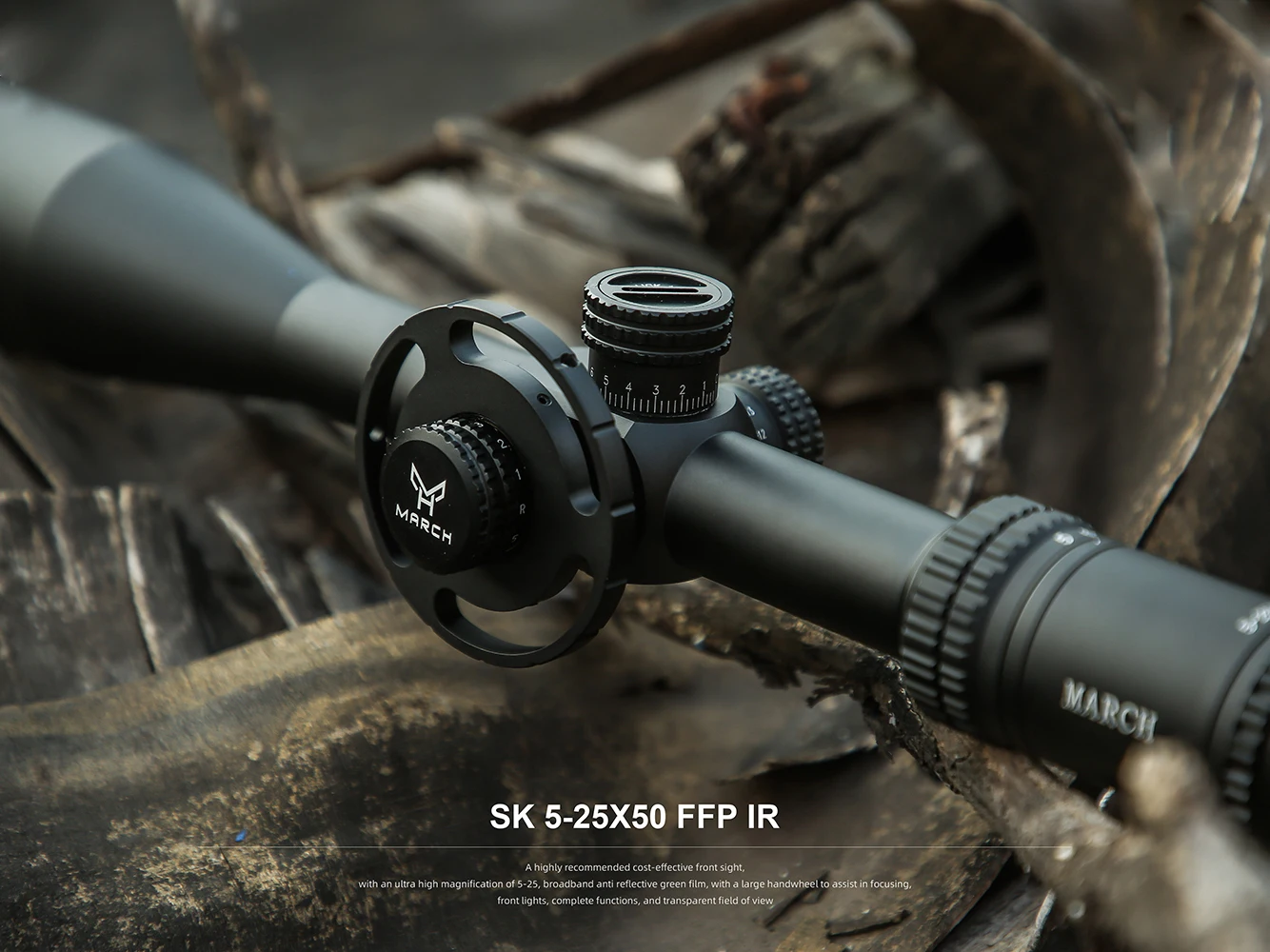 MARCH SK5-25X50 IR FFP Tactical Riflescope Hunting Rifle Scope for Airgun PCP Optical Airsoft Sight Etched Glass