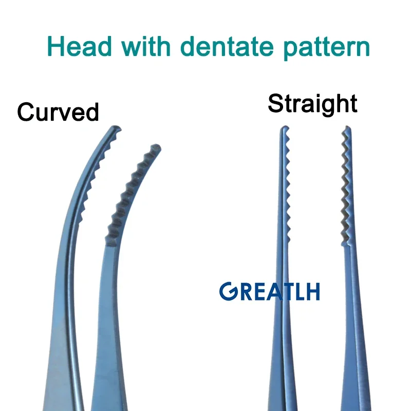 Titanium Alloy Forceps with Teeth Straight Curved Head Autoclavable Eyelid Tools