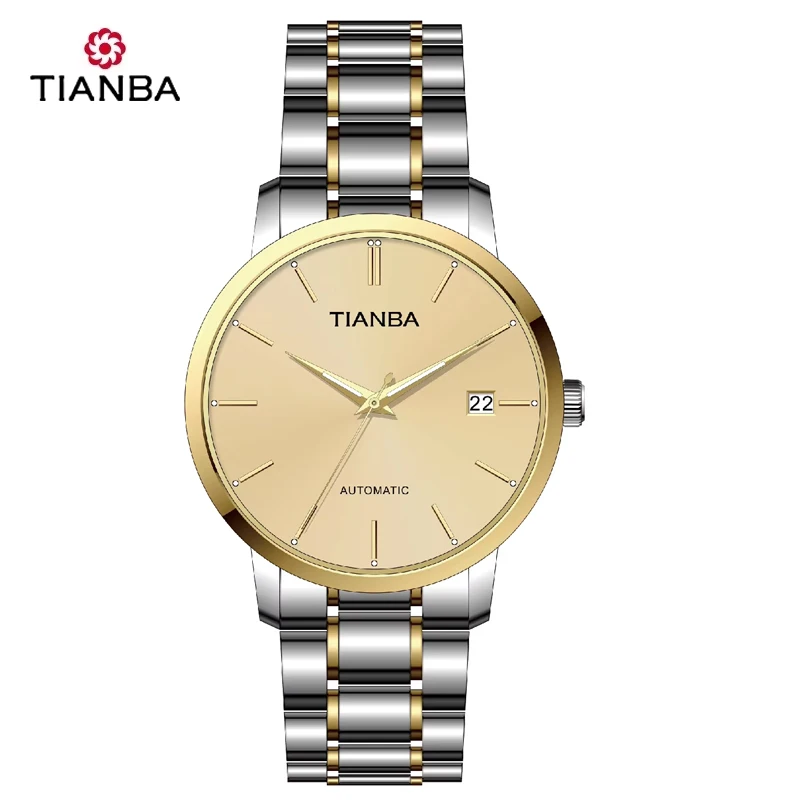 TIANBA Original Genuine Ladies Automatic Mechanical Watch Waterproof Small Dial Calendar Display 6029