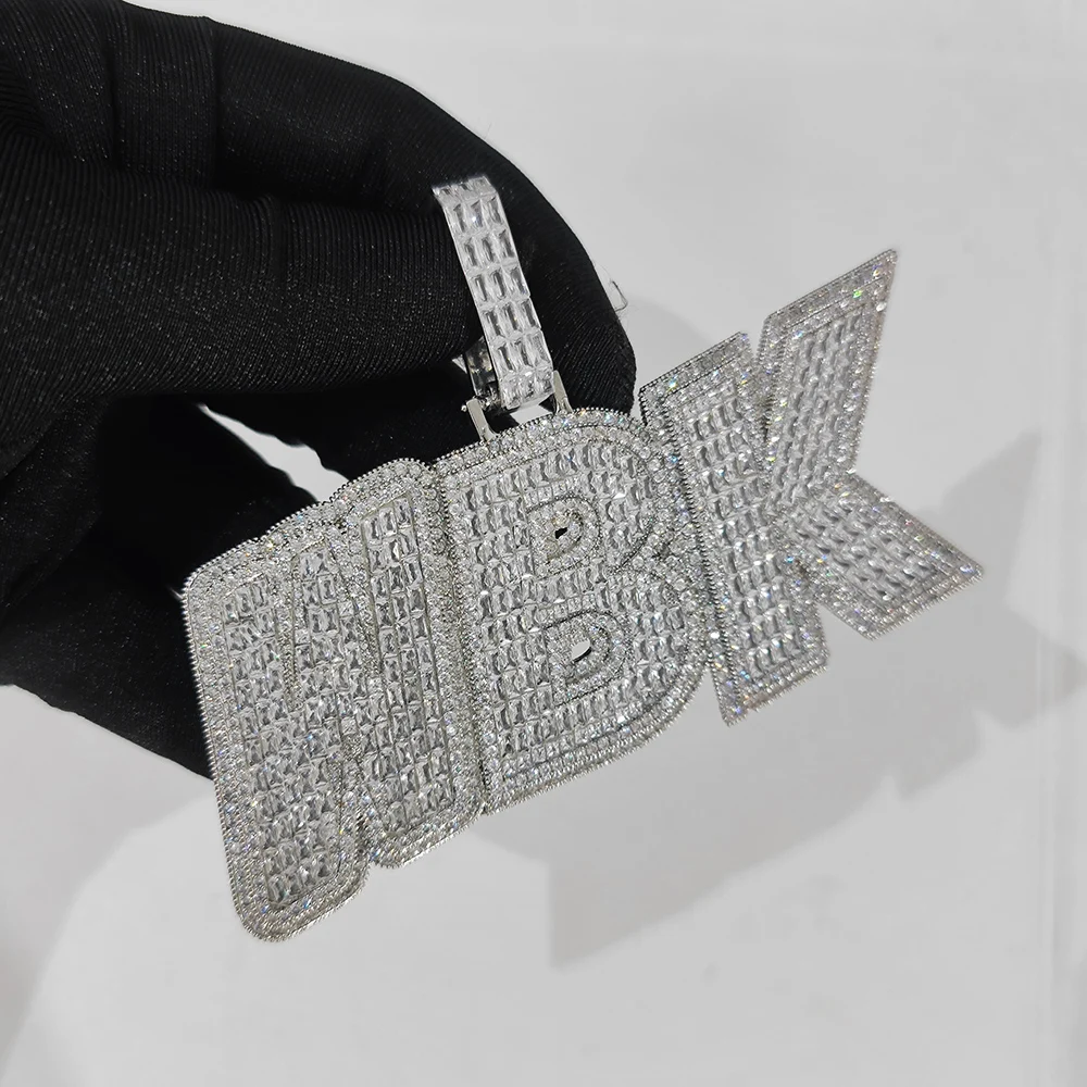 

Trendy Fashion Big Size Custom Initials Name Pendant Necklaces Iced Out Bling Hip Hop Letter Pendant Jewelry