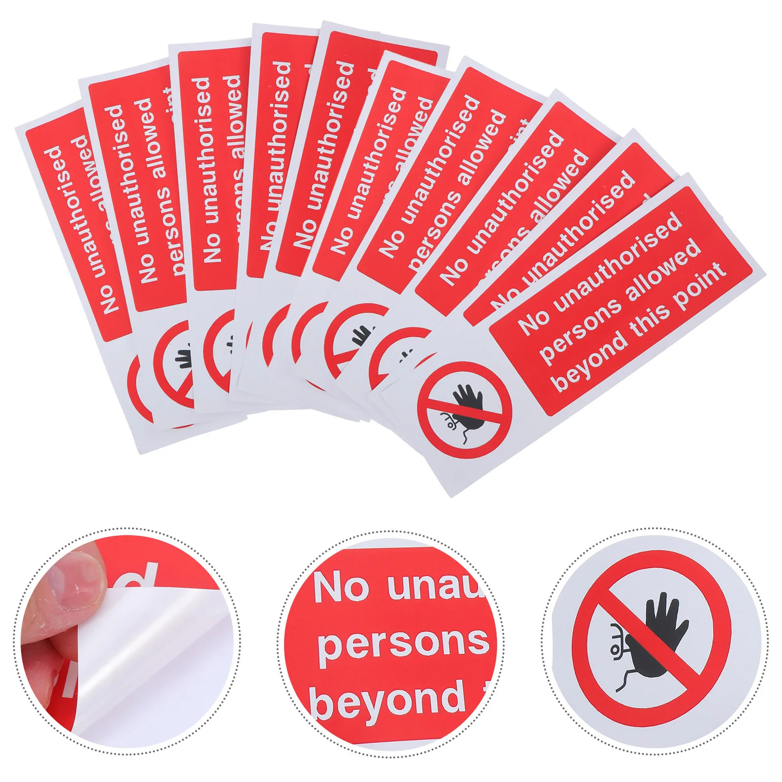 

10pcs No Entrance Sign Sticker Waterproof Warning Label For Indoor Outdoor Safety Security Restricted Area Caution