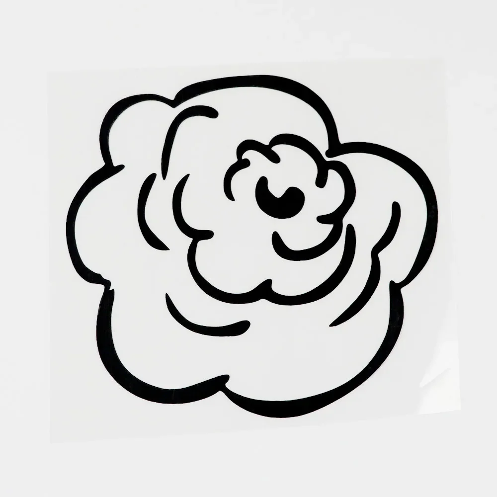 

Black/Silver Pretty Plant Flower Chart Vinyl Decals Car StickerCovering Scratches 13.5CM×12.4CM