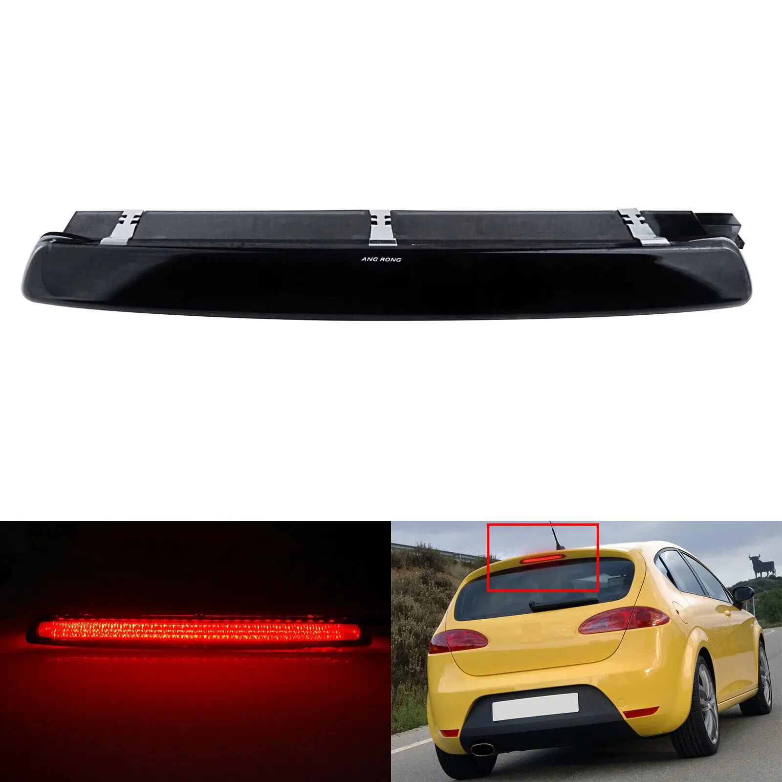 Black Lens LED Rear High Level Third Brake Light For SEAT Ibiza IV 6J Leon II 1P