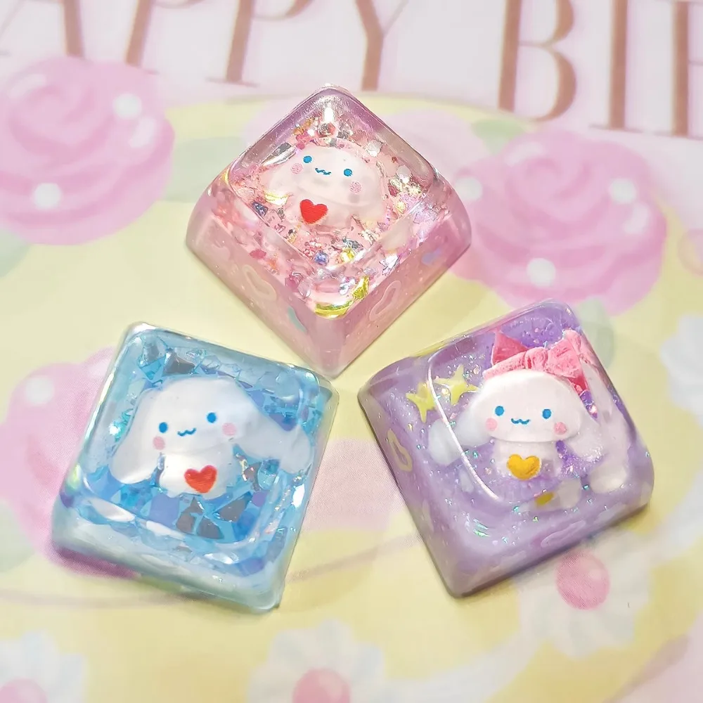 

Anime Sanrio Cinnamoroll Cute DIY Resin Individuality Originality Keycap Keyboard Decoration Collect Plaything Festivals Gift