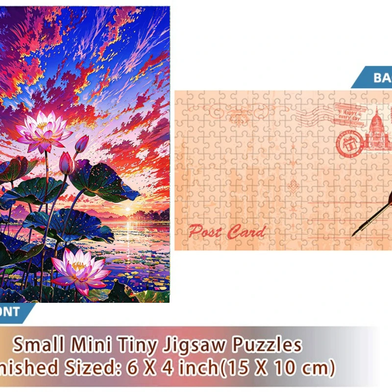 150PCS Mini Test Tube Pink Lotus Difficult Jigsaw Puzzle  Decompression Toys Game Family Educational Toys