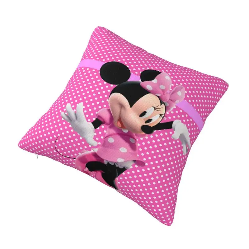 Custom Minnie Mouse Polkadot Anime Throw Pillow Case Luxury Cushion Cover Car Pillowcase