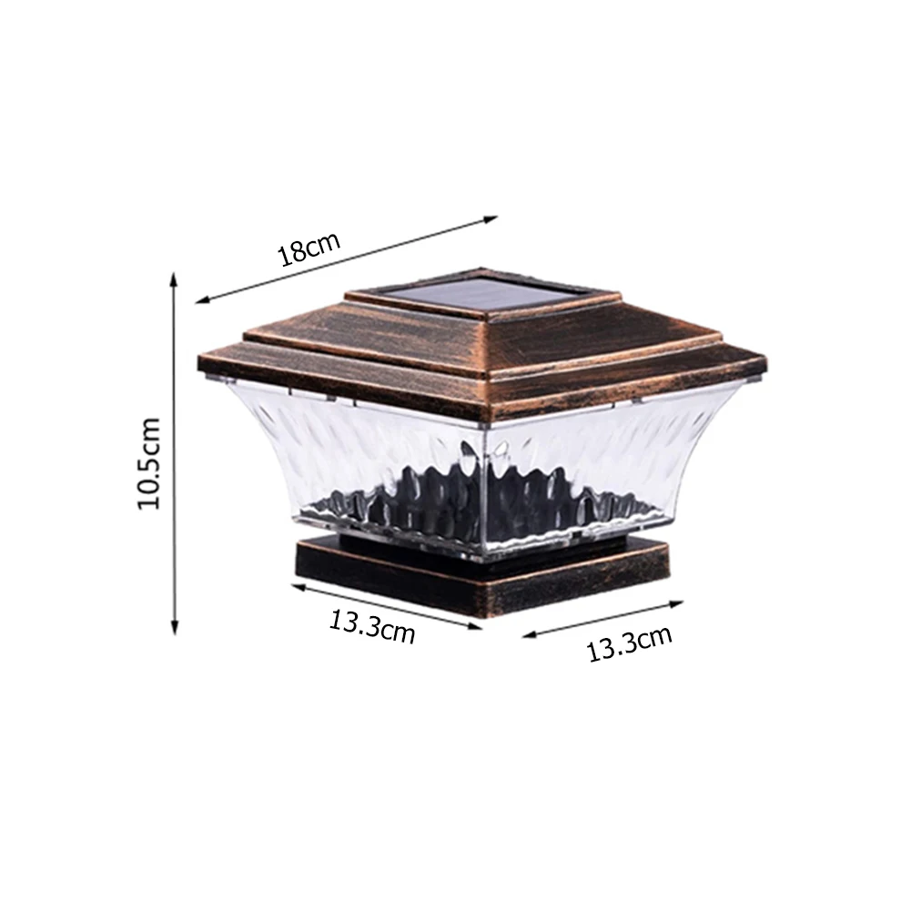 Solar Light Fence Gate Pillar Head LED Lamp Waterproof Outdoor LED Post Deck Cap 800mAh Patio Fence Gate Street Lamp 6500K/2800K