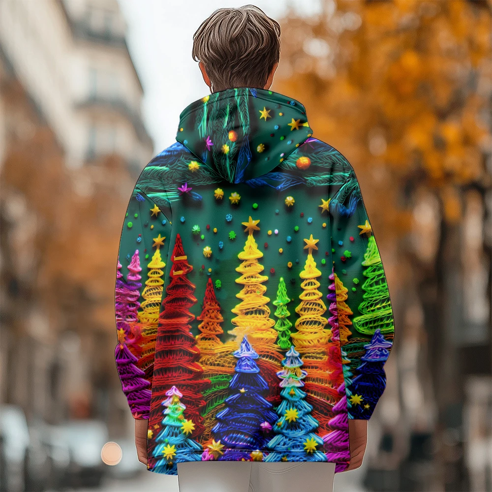 Man Winter Clothing, New In Down Coats, New Colorful Christmas Tree Cotton-padded Jacket Clothing
