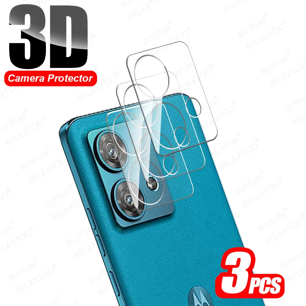 3Pcs 3D HD Camera Protector Tempered Glass For Motorola Edge 40 Neo Moto Edge50 Fusion 50 Ultra 40Neo 5G 9H Back Lens Cover Case