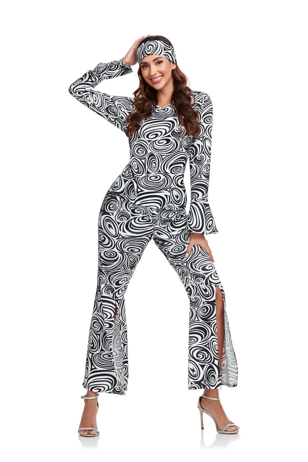 

Halloween Adult Hippie Cosplay Vintage Party 70s Rock Disco Costumes