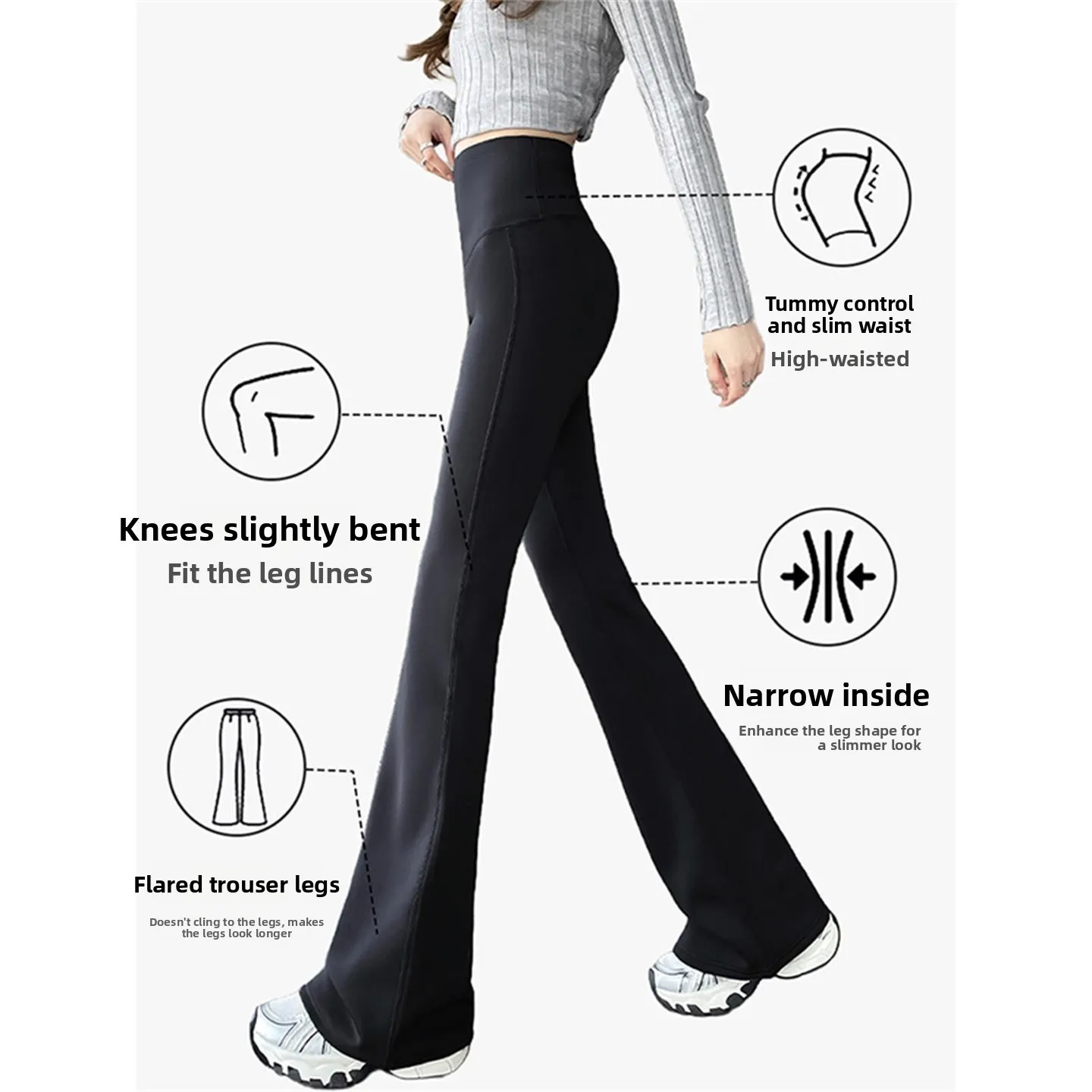 กางเกงโยคะเอวสูงทรงกระดิ่งสำหรับผู้หญิง ฤดูใบไม้ผลิ ฤดูใบไม้ร่วง 2025 รุ่นใหม่ กระชับสัดส่วน ใส่เป็นชั้นในหรือใส่เป็นเสื้อคลุมได้