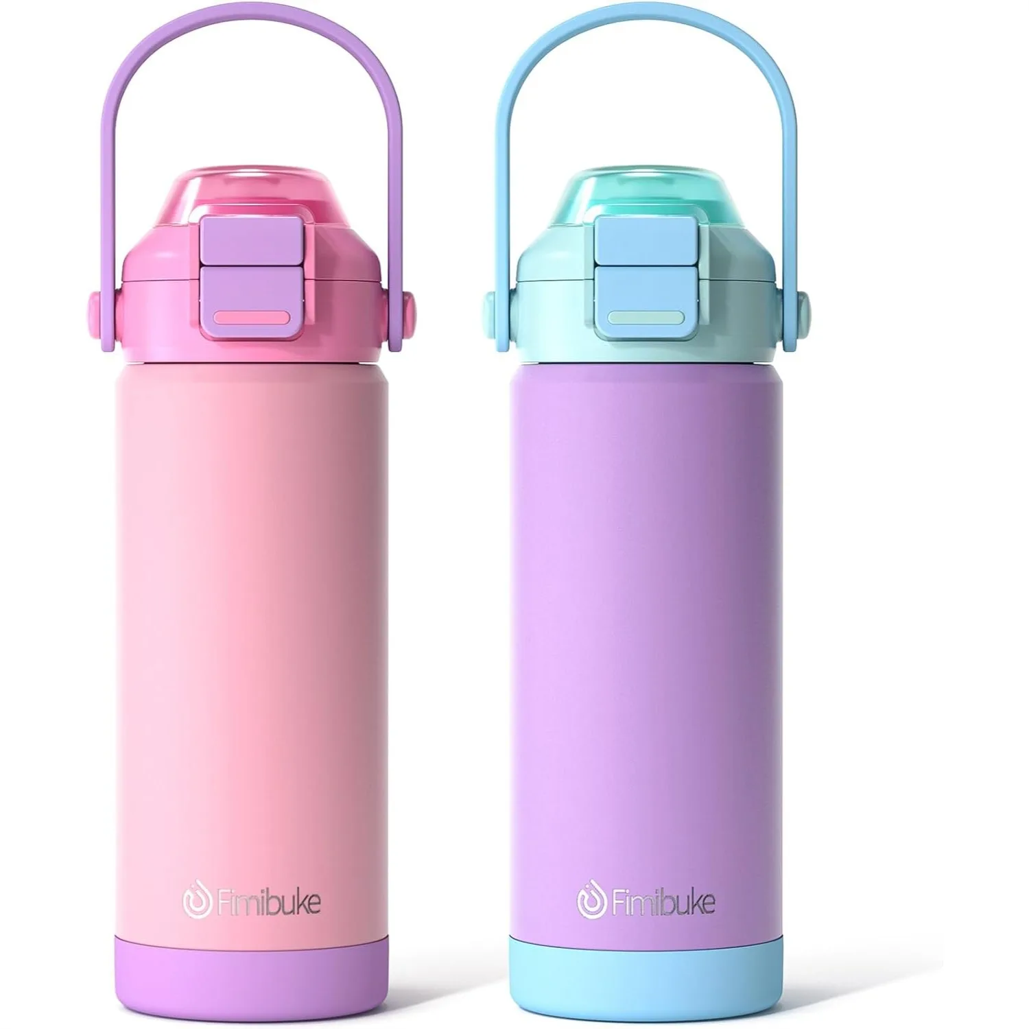 

Kids Insulated Water Bottle with Pop-Open Straw & Spout 2-in-1 Lid, 18oz Leak Proof 18/8 Stainless Steel Vacuum Tumbler,