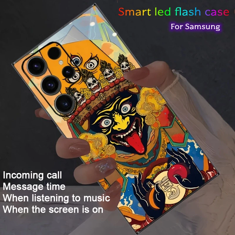 

Wealth Money LED Light Phone Cover For Samsung S26 S22 S23 S25 Ultra S24 FE S21 A16 A17 A55 A53 A54 A56 A35 Luminous Flash Cases