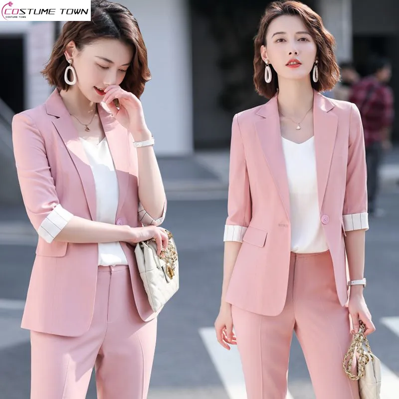 2024 Spring/Summer New Women's Small Suit Set Fashion Age Reducing Slim Fit Suit Two Piece Set Trend