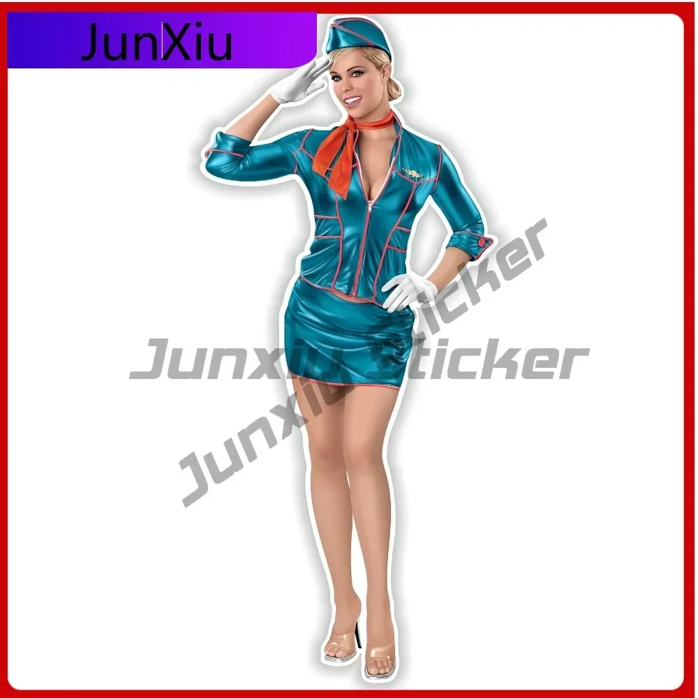 

Pin Up Girl Sticker Vintage Sexy Stewardess Stickers Anti Scratch Decals Decorative X500 Motorcycle Stickers Funny Decoration