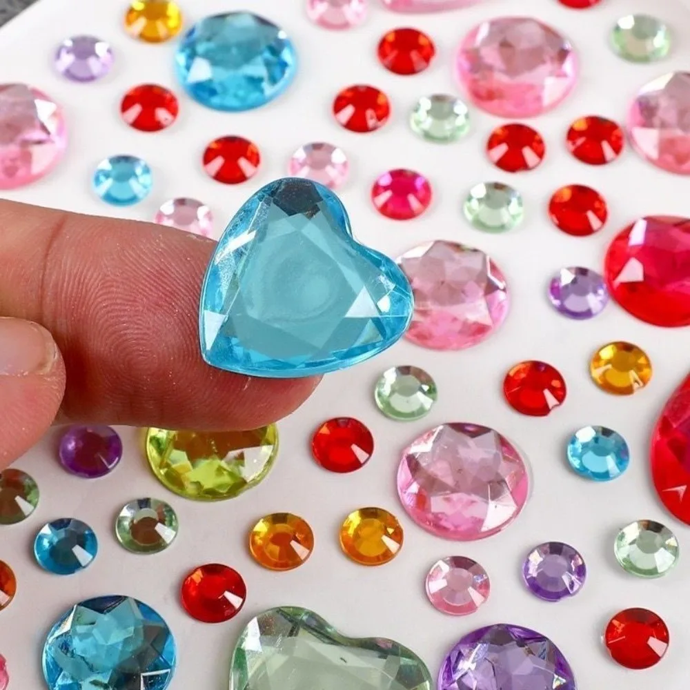 12 Sheets with Adhesive Backing Bedazzling Sticker Acrylic Y2K Face Eye Jewels Sticker Makeup DIY Crystal Gem Sticker