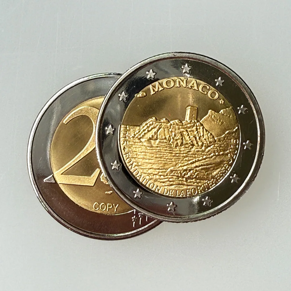 جديد عيد الميلاد عملة ذهبية شارة معدنية أوروبية موناكو 2015 عملة تذكارية عالية الجودة التحدي عملة ثلاثية الأبعاد عملات مزدوجة الوجهين