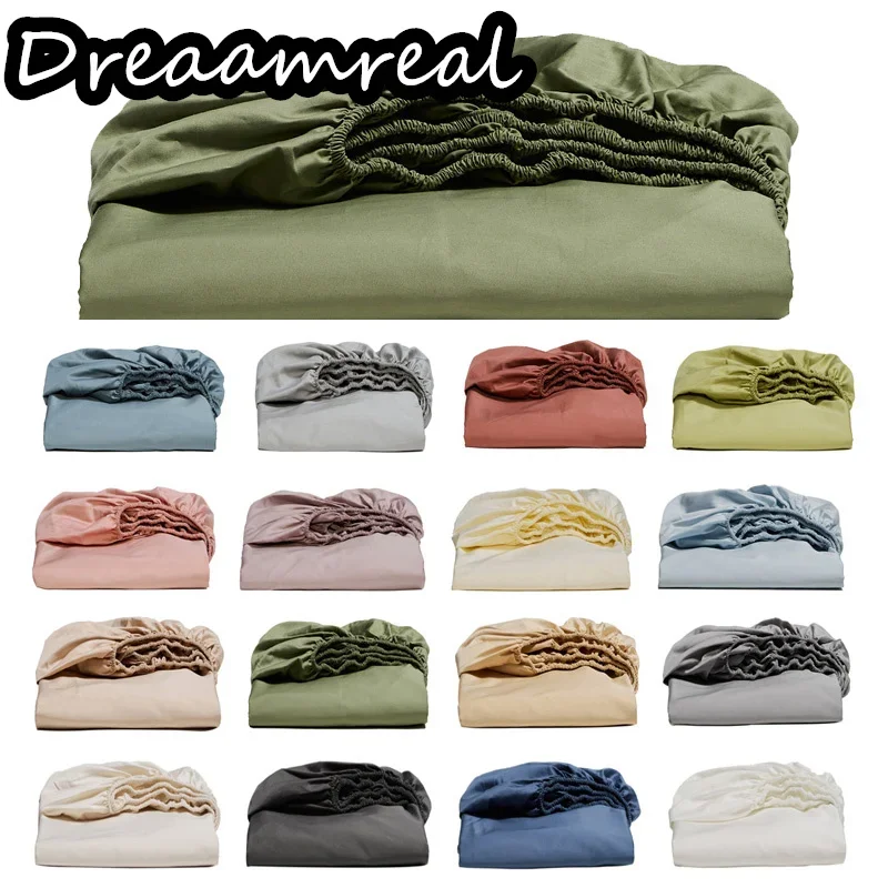 Luxury 800TC Egyptian Cotton Fitted Sheet with Elastic Band High End Mattress Cover for Single Double Queen King Size Bedsheet