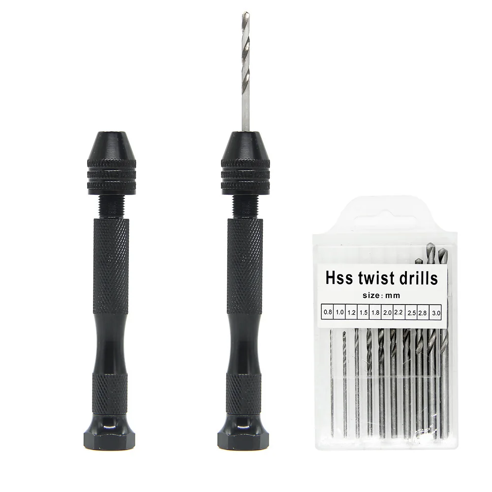 Mini Micro Aluminium Handbohrmaschine mit Schnellspannbohrfutter HSS Stahl Spiralbohrer Holzbearbeitung Bohren Drehwerkzeuge Handbohrmaschine Handbuch – Detail 1