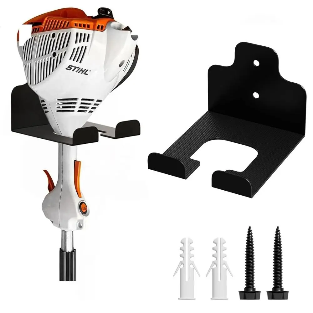 

Вешалка для садовых электроинструментов из нержавеющей стали, органайзер для гаража, сверхмощный держатель для сорняков, черная настенная стойка для триммера