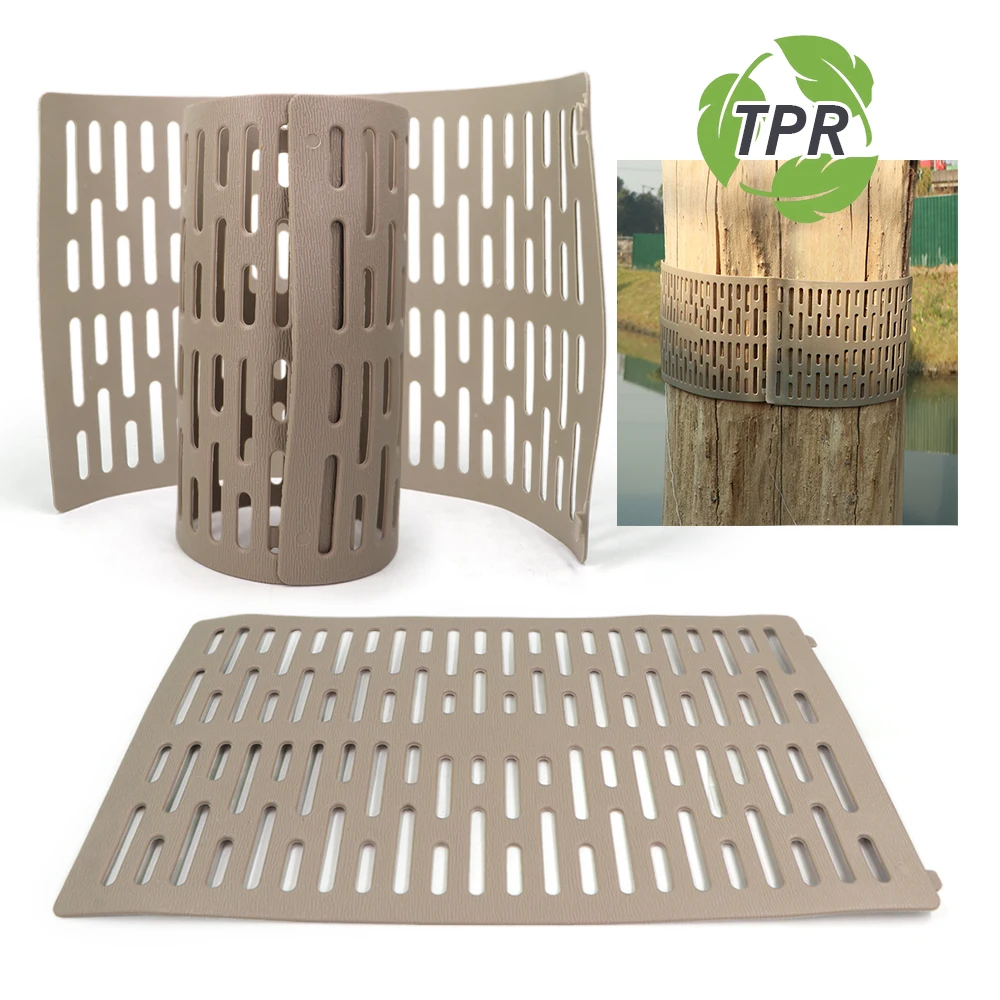 

20x33.5cm Khaki Plastic Tree Trunk Wrap Protector TPR Guard Sleeve Adjustable Plant Bark Cover Sapling Cultivation Garden Tools